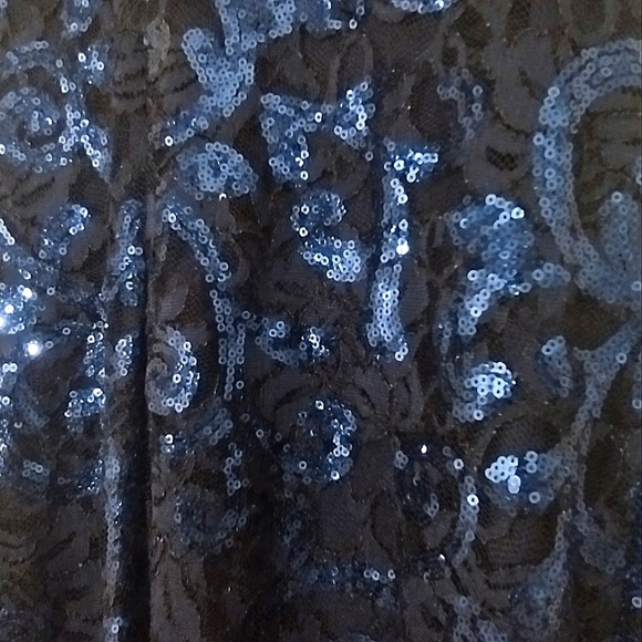 Blu Sage Blue Sequined Sleeveless Midi Dress NWT - Picture 7 of 7